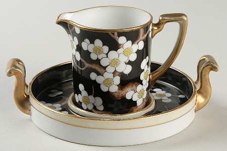 N772 Black Dice Creamer & Sugar Set