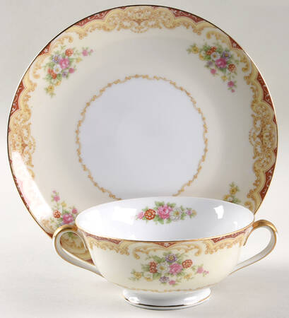 N85 Footed Cream Soup Bowl & Saucer Set