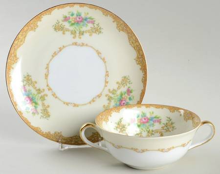 N86 Footed Cream Soup Bowl & Saucer Set