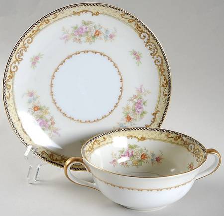 N868 Flat Cream Soup Bowl & Saucer Set
