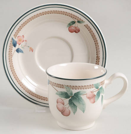 Nature's Bounty Footed Cup & Saucer Set