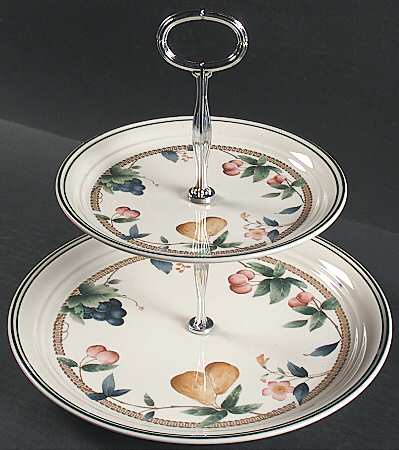 Nature's Bounty 6 5/8"-10"  2 Tiered Serving Tray (Dp, Sp) HC