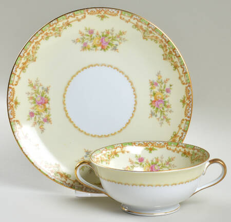 Nanarosa Footed Cream Soup Bowl & Saucer Set