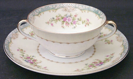 Naomi Footed Cream Soup Bowl & Saucer Set