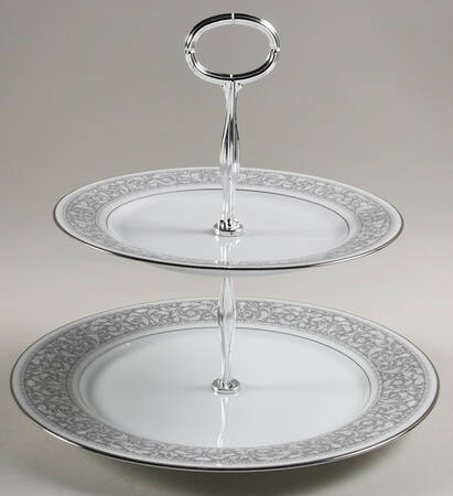 Naples 6 5/8"-10"  2 Tiered Serving Tray (Dp, Sp) HC