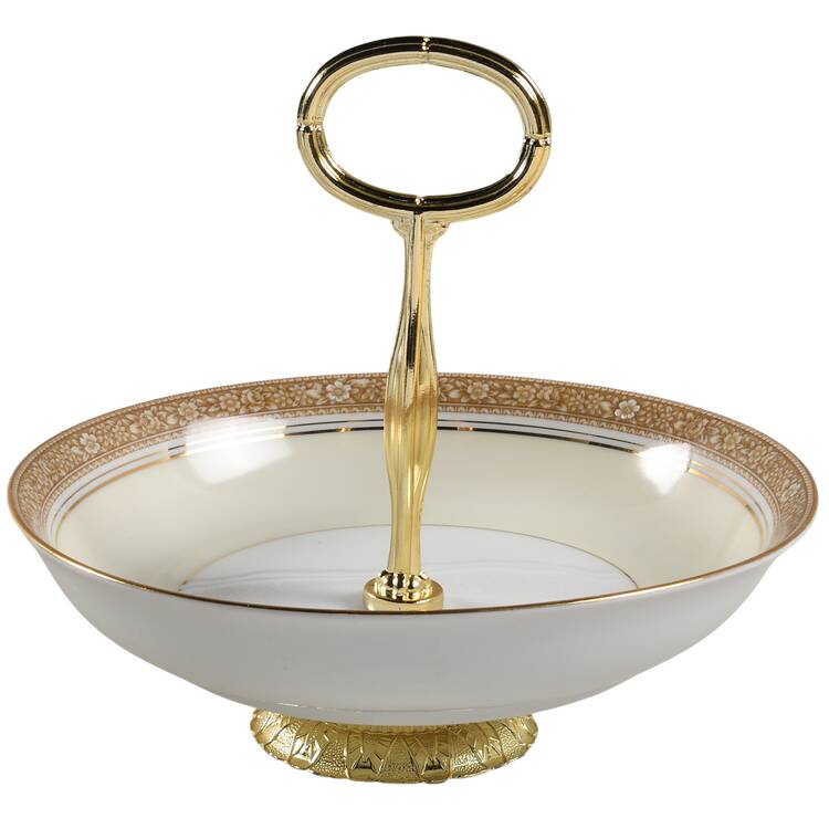 Nerrisa 6"-7" Handled Footed Nut Dish HC