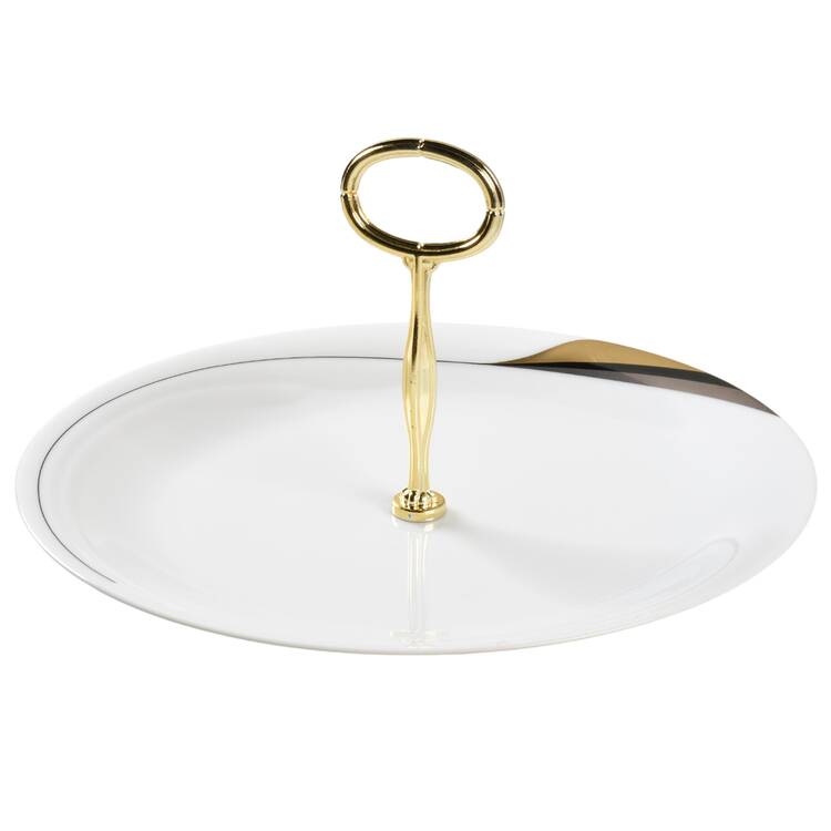 Night Life Round Serving Plate with Center Handle (Dp) Hc
