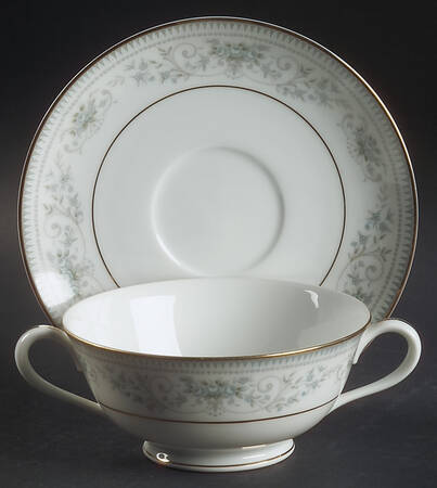 Noble Footed Cream Soup Bowl & Saucer Set