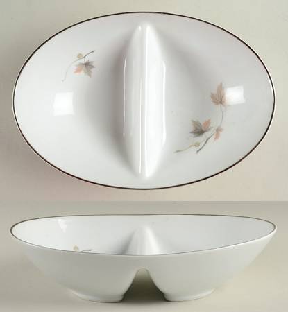 Oaklane 10" Oval Divided Vegetable Bowl