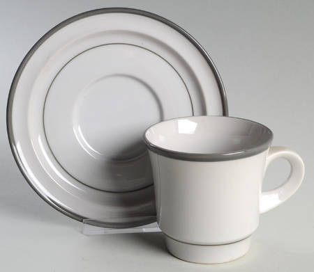 Odin Grey Flat Cup & Saucer Set