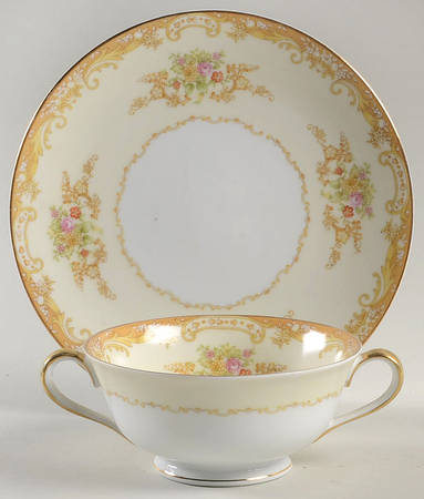 Olivia Footed Cream Soup Bowl & Saucer Set