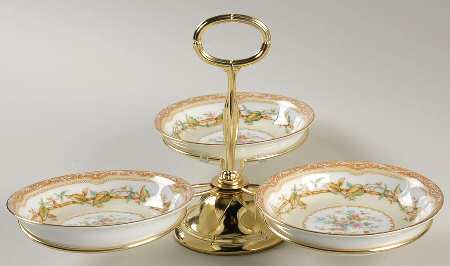 Olympia 7" x 12" 3-Part Relish & Metal Stand (FR) HC