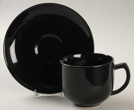 Options Black Flat Cup & Saucer Set