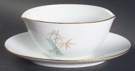 Oriental Gravy Boat with Attached Underplate