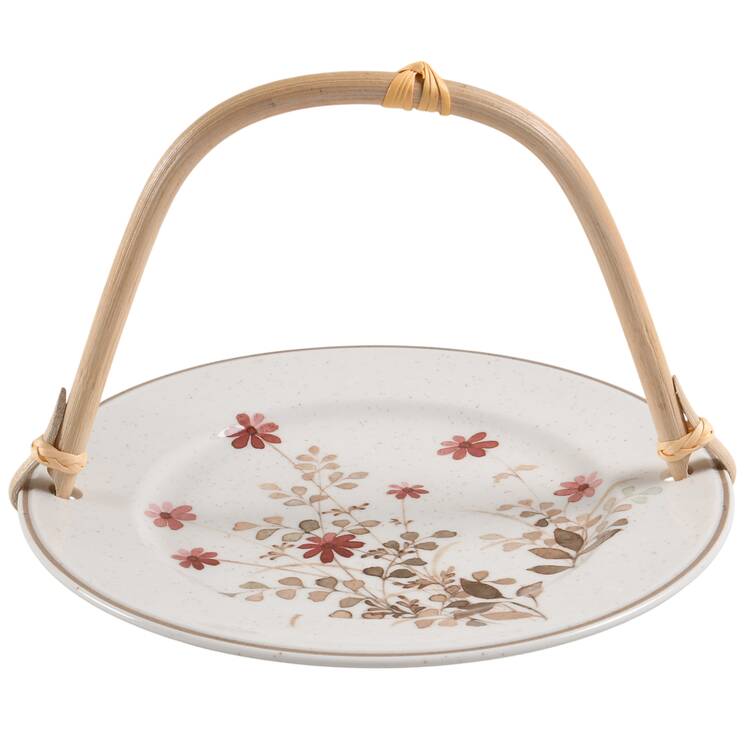 Outlook 5 3/8"-5 5/8" Bamboo Handled Serving Plate  HC