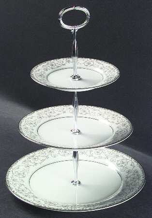 Oxford 13 7/8"-14 1/4" 3-Tiered Serving Tray(DP,SP,BB) HC