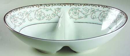 Oxford 10" Oval Divided Vegetable Bowl