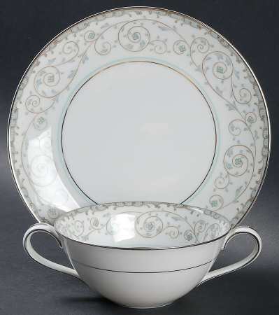 Oxford Flat Cream Soup Bowl & Dessert Plate/Saucer Set