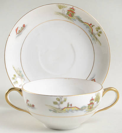 The Pagoda Flat Bouillon Cup & Saucer