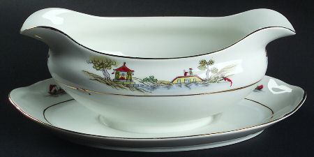 The Pagoda Gravy Boat w/Attached Underplate No Lid