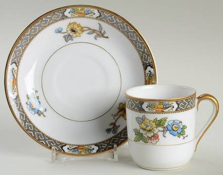Paisley Flat Demitasse Cup & Saucer Set