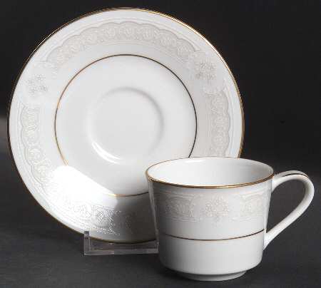Parisian Lace Flat Demitasse Cup & Saucer Set