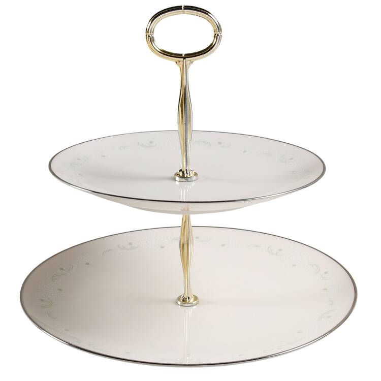 Pamela 6 5/8"-10"  2 Tiered Serving Tray (Dp, Sp) HC