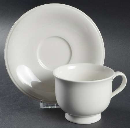 Parchment Footed Cup & Saucer Set