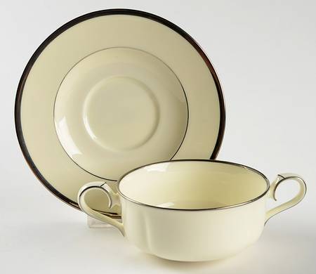 Paris Flat Cream Soup Bowl & Cup Saucer Set