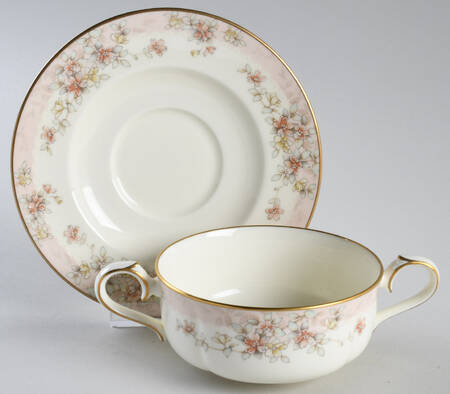 Parkhill Flat Cream Soup Bowl & Cup Saucer Set