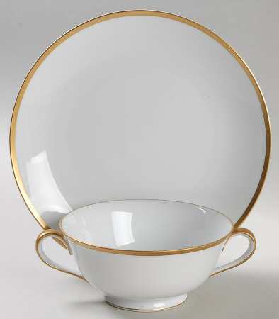 Patricia Footed Cream Soup Bowl & Saucer Set