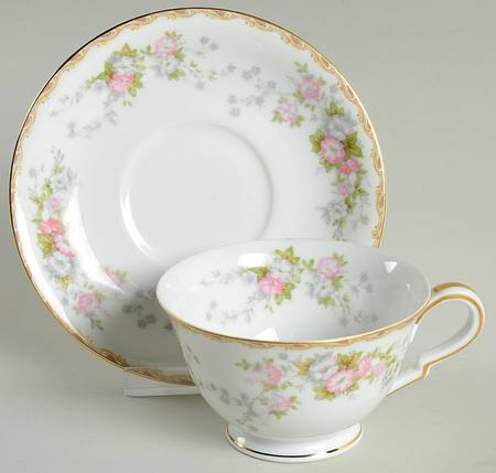 Petite Fleur Footed Cup & Saucer Set