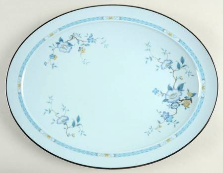 Peonia Blue 16" Oval Serving Platter