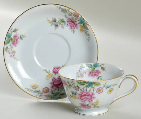 Peony Footed Cup & Saucer Set