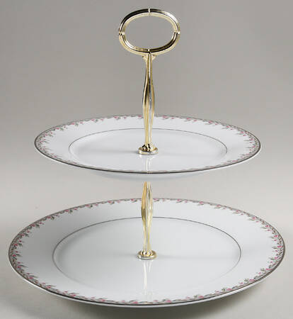 Petite 6 5/8"-10"  2 Tiered Serving Tray (Dp, Sp) HC