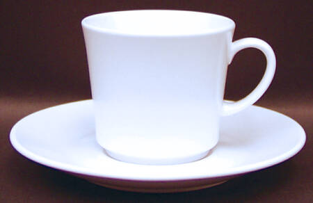Pearl White (Coupe Shape) Flat Demitasse Cup & Saucer Set
