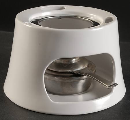 Pearl White (Coupe Shape) Warmer Stand & Burner
