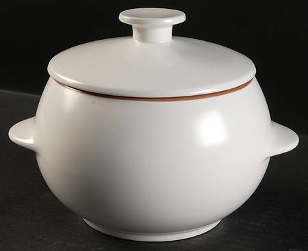 Pearl White (Coupe Shape) Fondue Pot & Lid