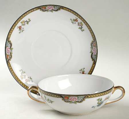 Pheasant Flat Cream Soup Bowl & Saucer Set