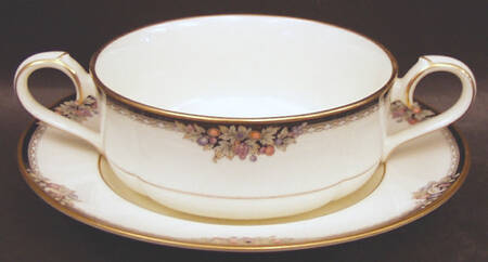 Philharmonic Flat Cream Soup Bowl & Cup Saucer Set