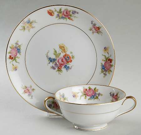 Phyllis Footed Cream Soup Bowl & Saucer Set