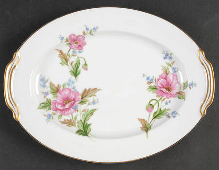Pink Poppy 11" Oval Serving Platter
