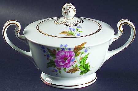 Pink Poppy Sugar Bowl & Lid