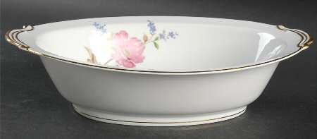 Pink Poppy 10" Oval Vegetable Bowl