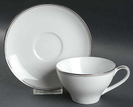 Platina Flat Cup & Saucer Set
