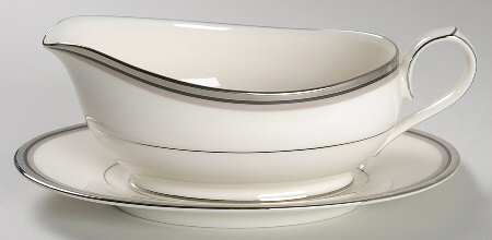 Platinum Lights Gravy Boat & Underplate (Relish/Butter)