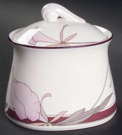 Plum Orchid Sugar Bowl & Lid