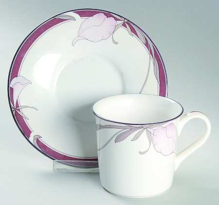 Plum Orchid Flat Cup & Saucer Set