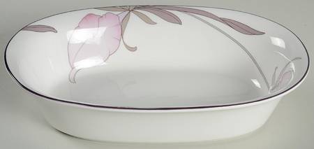 Plum Orchid 10" Oval Vegetable Bowl