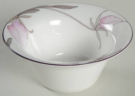 Plum Orchid Rim Fruit/Dessert (Sauce) Bowl